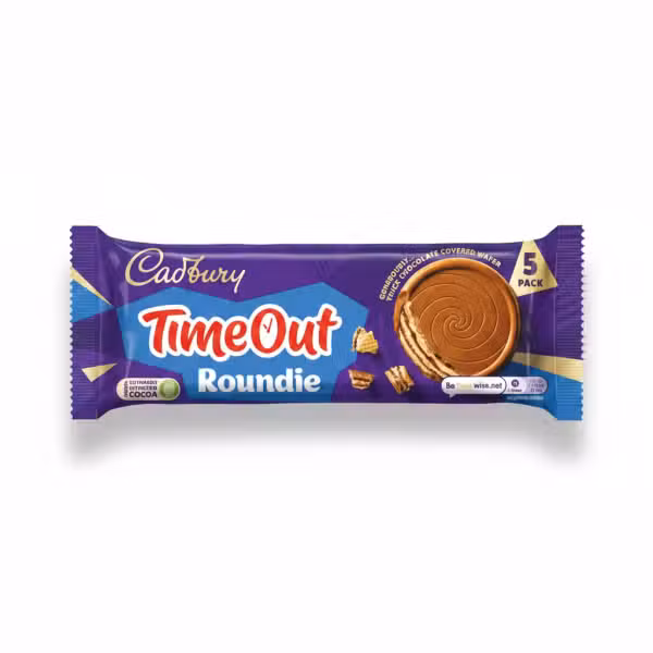 Cadbury Time Out Roundie 150gm Chocolate Wafer 5 Pack