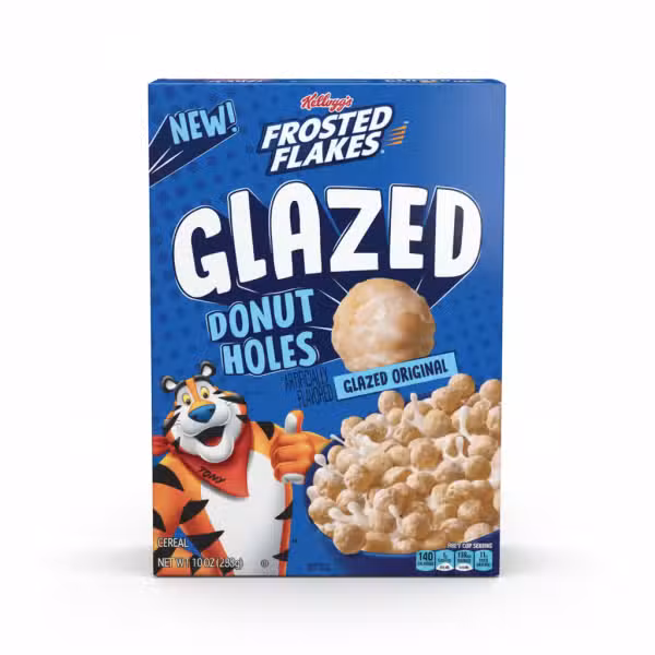 Kellogg's Frosted Flakes Glazed Donut Holes Cereal 10oz