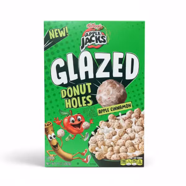 Kellogg's Apple Jacks Glazed Donut Holes Apple Cinnamon Cereal 10oz