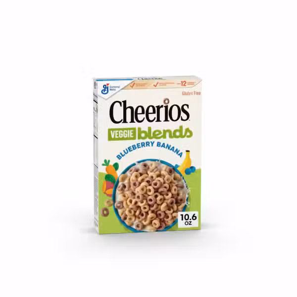 General Mills Cheerios Veggie Blends Blueberry Banana Cereal 10.6 Oz Gluten Free