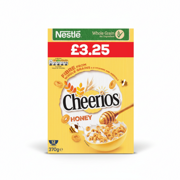 Nestle Cheerios Honey Whole Grain Cereal 370g Fibre Vitamins Minerals