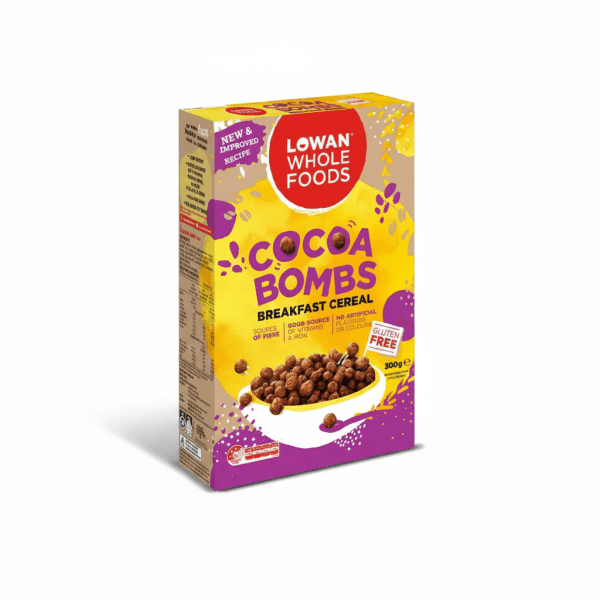 Lowan Whole Foods Cocoa Bombs Breakfast Cereal Gluten Free 300g