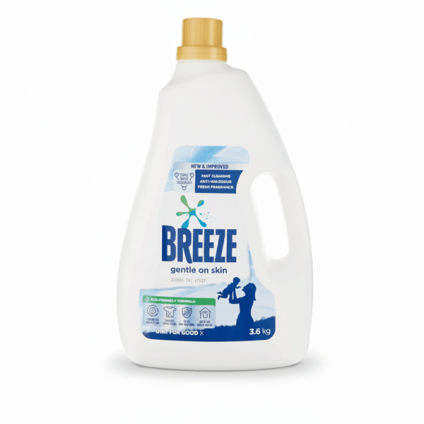 Breeze Gentle On Skin Liquid Detergent 3.6kg Fast Cleaning Anti-Malodour Fresh Fragrance