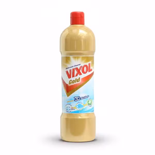 Vixol Gold Bathroom Cleaner 900ml 3D Action