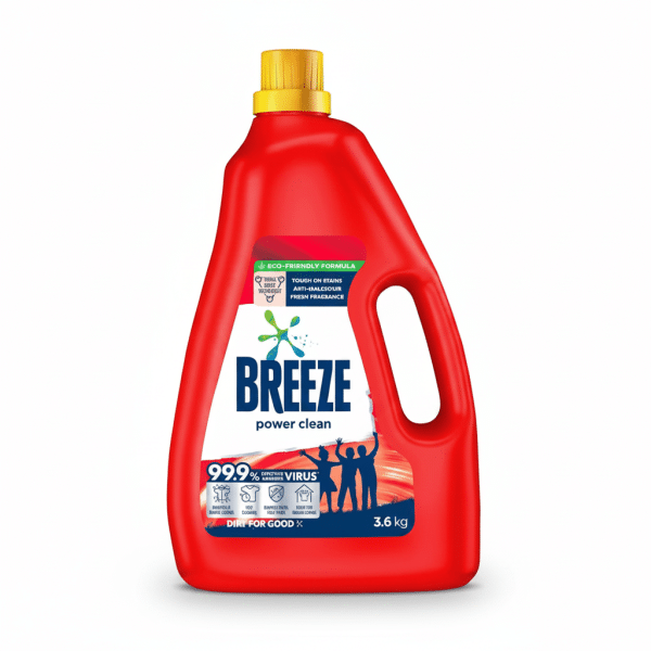 Breeze Power Clean Liquid Detergent 3.6kg Eco-Friendly Formula Tough on Stains