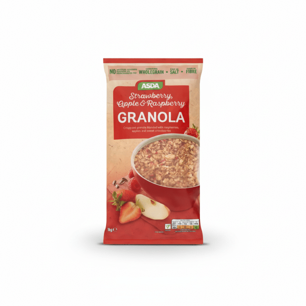 ASDA Strawberry Apple & Raspberry Granola 1kg Whole Grain Fibre