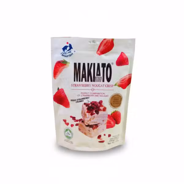 Twinfish Makiato Strawberry Nougat Crisp 150gm Added Strawberry Crumbs