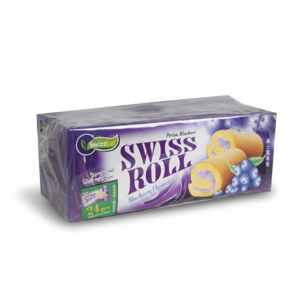 SwizzLef Swiss Roll Blueberry Flavour Cake 24 pcs