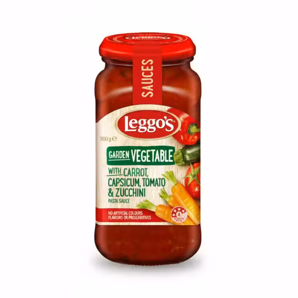 Leggo's Garden Vegetable Pasta Sauce With Carrot Capsicum Tomato Zucchini 500g