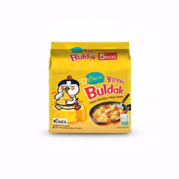 Samyang Buldak Cheese Hot Chicken Flavor Ramen Noodles 5 Packs 700g
