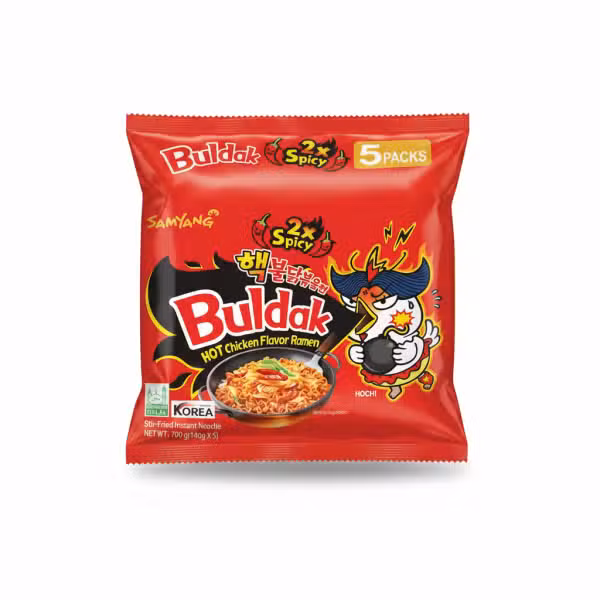 Samyang Buldak 2x Spicy Hot Chicken Flavor Ramen Noodles 5 Packs 700g