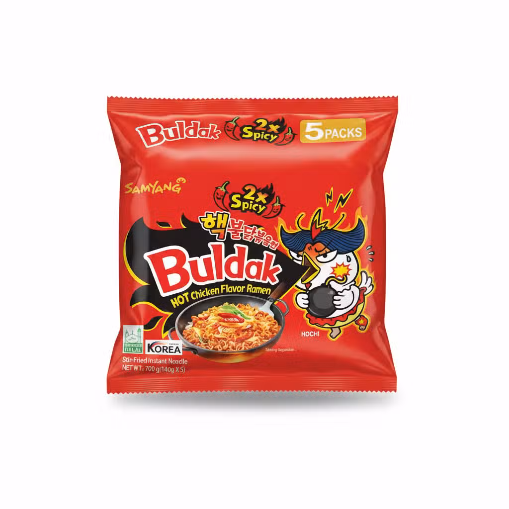Samyang Buldak 2x Spicy Hot Chicken Flavor Ramen Noodles 5 Packs 700g