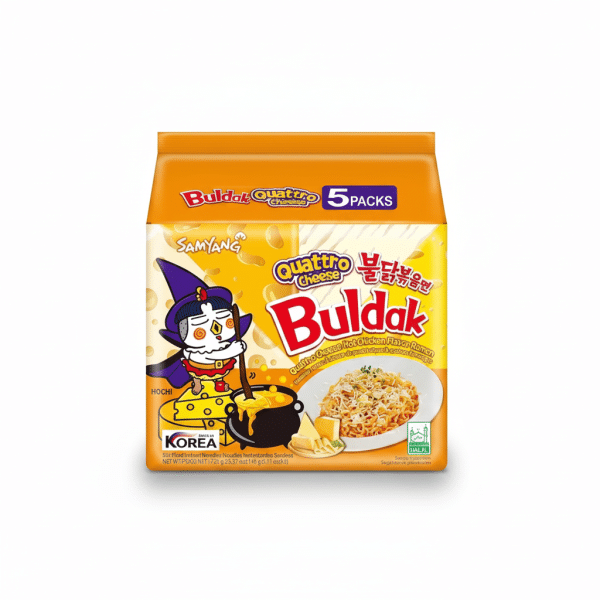 Samyang Buldak Quattro Cheese Hot Chicken Flavor Ramen Noodles 5 Packs 725gm
