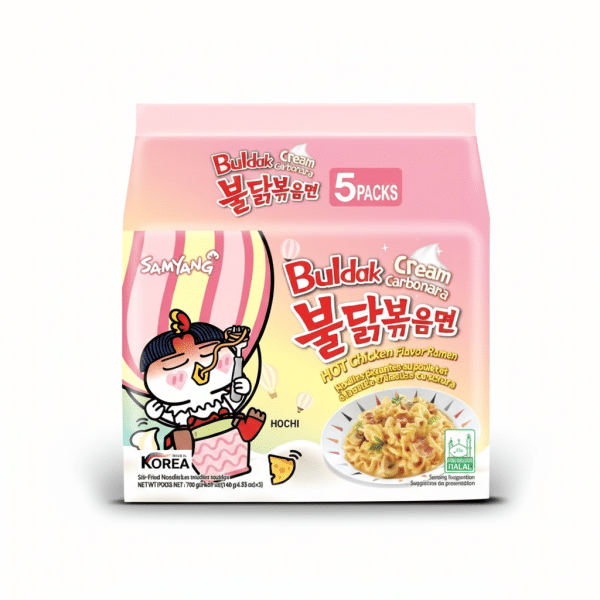 Samyang Buldak Cream Carbonara Hot Chicken Flavor Ramen Noodles 5 Packs 700gm