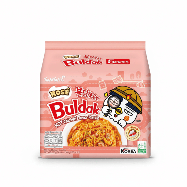 Samyang Rose Buldak Hot Chicken Flavor Ramen Stir-Fried Instant Noodles 5 Packs 700gm
