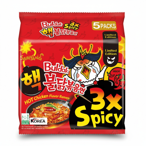 Samyang Buldak 3X Spicy Hot Chicken Flavor Ramen Noodles 5 Packs Limited Edition