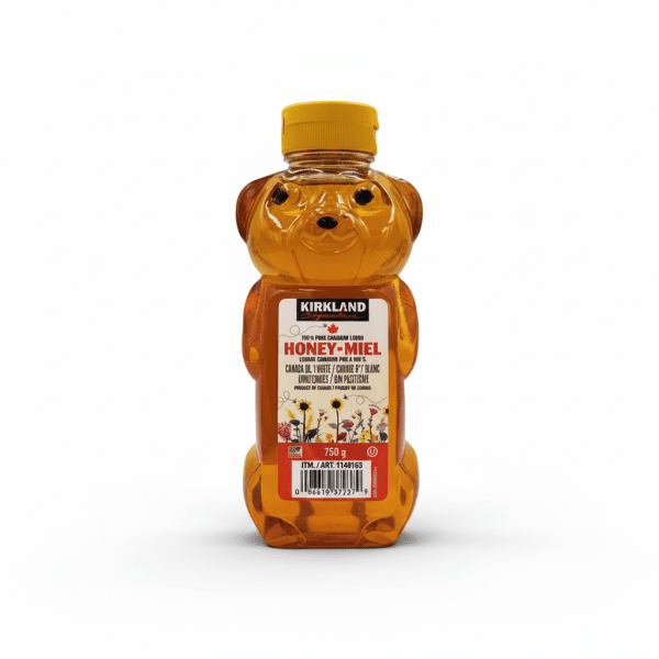 Kirkland Signature Honey-Miel 100% Pure Canadian Liquid Honey 750g Bear Bottle