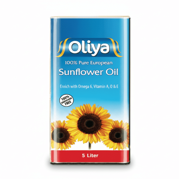 Oliya Sunflower Oil 5 Liter 100% Pure European Enrich with Omega 6 Vitamin A Q & E