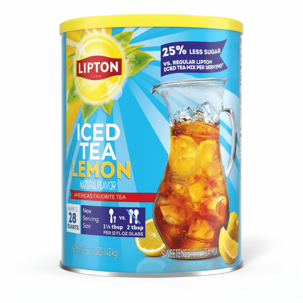 Lipton Iced Tea Lemon Natural Flavor Americas Favorite Tea 25% Less Sugar 1.43kg