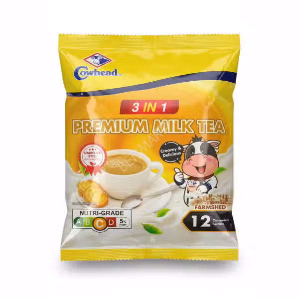 Cowhead 3in1 Premium Milk Tea Nanyang Style Creamy Delicious Farmshed 12 Convenient Sachets