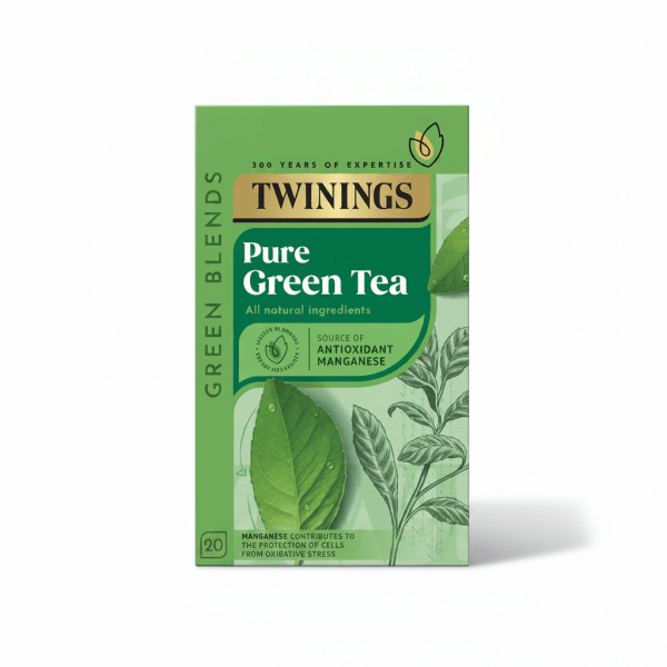 Twinings Pure Green Tea All Natural Ingredients Source of Antioxidant Manganese 20 Tea Bags