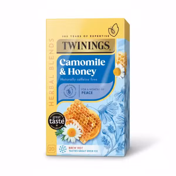 Twinings Camomile & Honey Herbal Blends Naturally Caffeine Free 20 Tea Bags