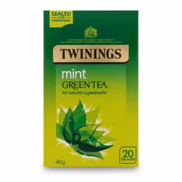 Twinings Mint Green Tea 40g 20 Tea Bags All Natural Ingredients