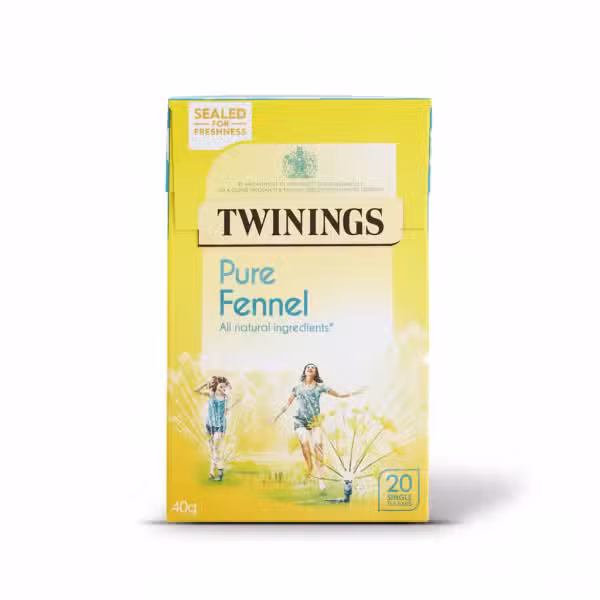 Twinings Pure Fennel All Natural Ingredients 40gm 20 Single Tea Bags