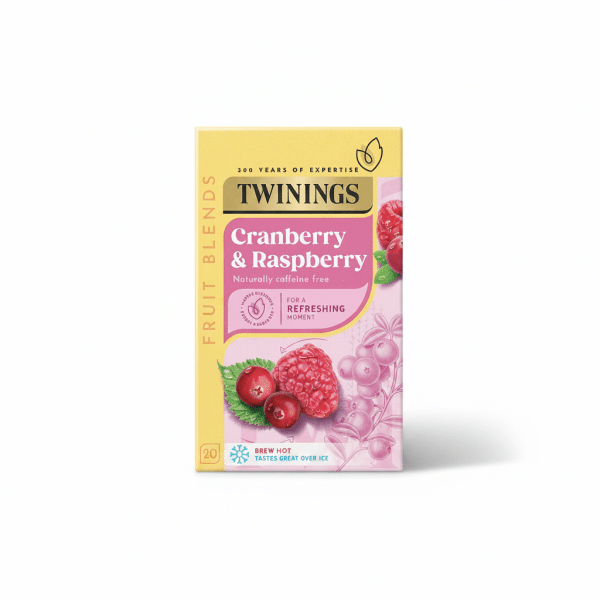 Twinings Cranberry & Raspberry Fruit Blends Naturally Caffeine Free 20 Tea Bags
