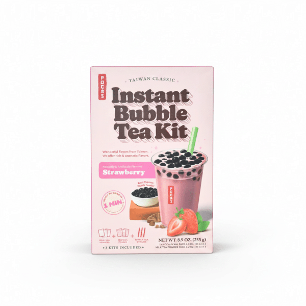 FOUCH Instant Bubble Tea Kit Strawberry Flavor 255gm 3 Kits Included