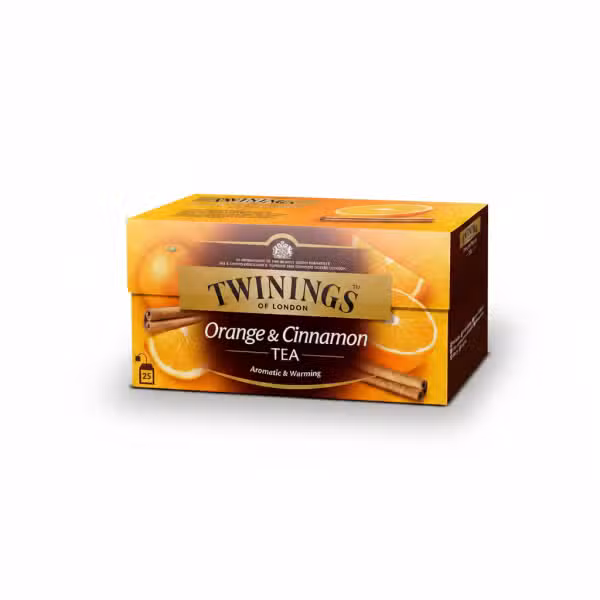 Twinings Orange & Cinnamon Tea 25 Tea Bags Aromatic Warming