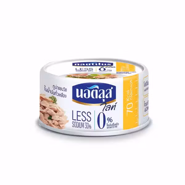 Nautilus Lite Sandwich Tuna Flakes In Soybean Oil 165gm Less Sodium 30% 0% Fat