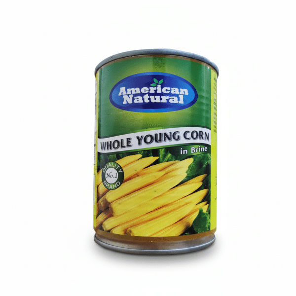American Natural Whole Young Corn in Brine 425gm