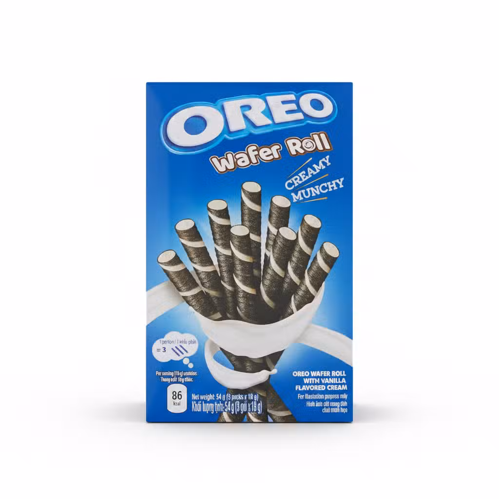 Oreo Wafer Roll Creamy Vanilla Flavored Cream 54g