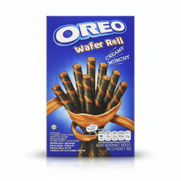Oreo Wafer Roll Creamy Munchy Chocolate Flavored Cream 54g 3 Packs