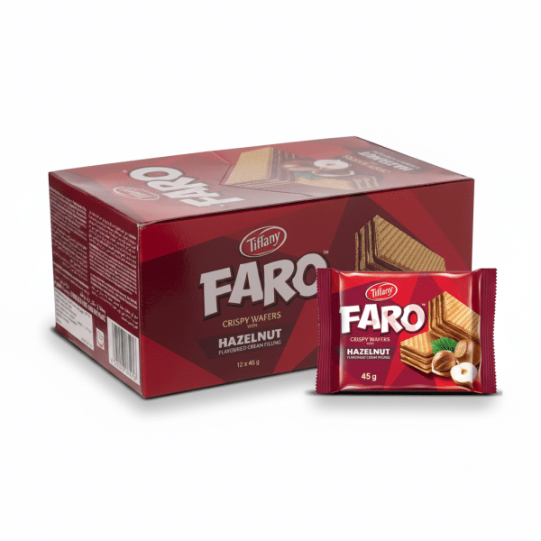 Tiffany Faro Crispy Wafers Hazelnut Flavored Cream Filling 12x45g