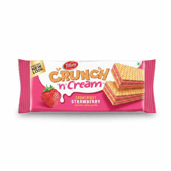 Tiffany Crunch n Cream Strawberry Flavored Cream Wafers 65gm