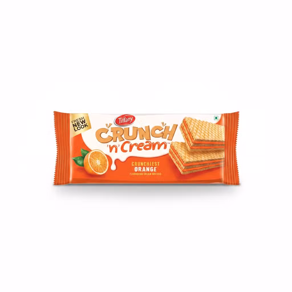 Tiffany Crunch n Cream Orange Flavored Cream Wafers 135gm