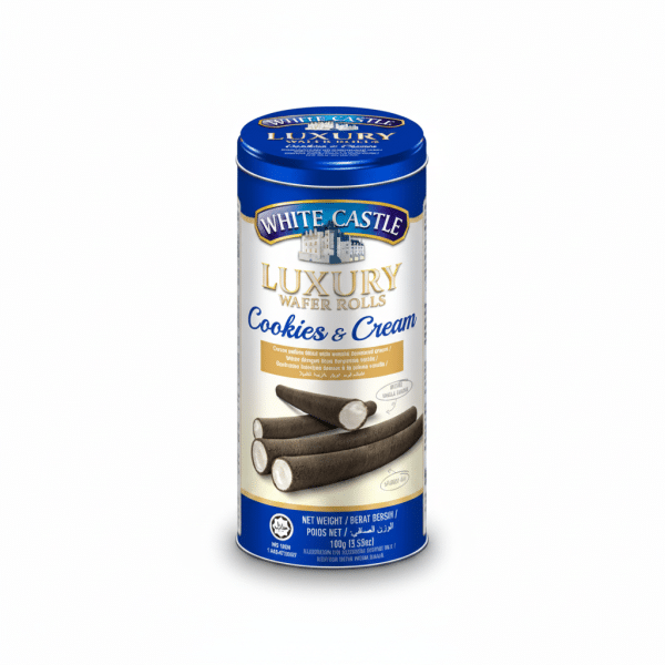 White Castle Luxury Wafer Rolls Cookies & Cream 100gm