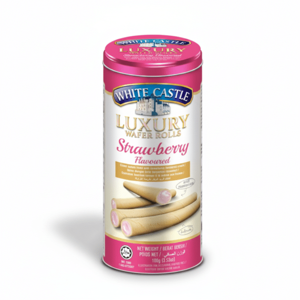 White Castle Luxury Wafer Rolls Strawberry Flavor 100gm