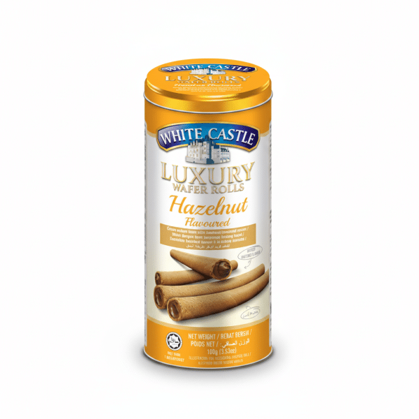 White Castle Luxury Wafer Rolls Hazelnut Flavoured 100gm