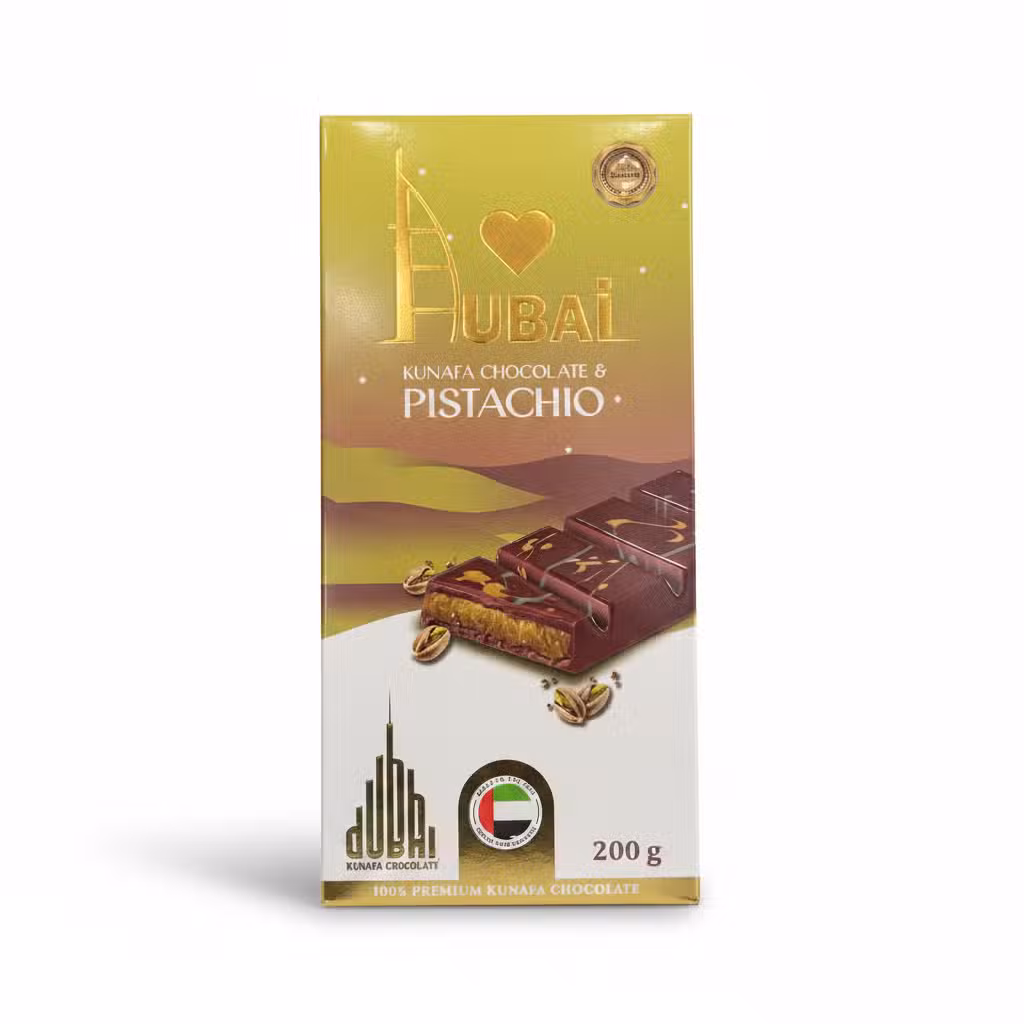 Dubai Kunafa Chocolate Pistachio 200g Premium Kunafa Chocolate