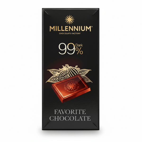Millennium 99 Percent Dark Chocolate Bar 100g