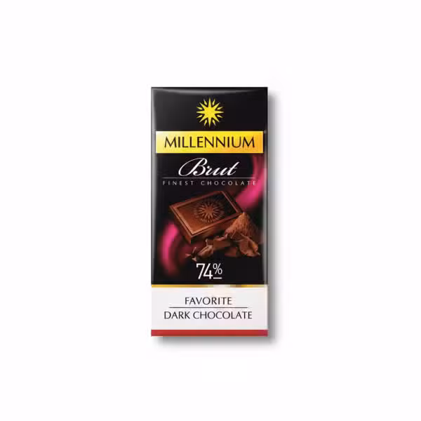 Millennium Brut 74 Percent Dark Chocolate Favorite Dark Chocolate 100g