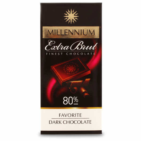 Millennium Extra Brut 80% Dark Chocolate Bar 100g