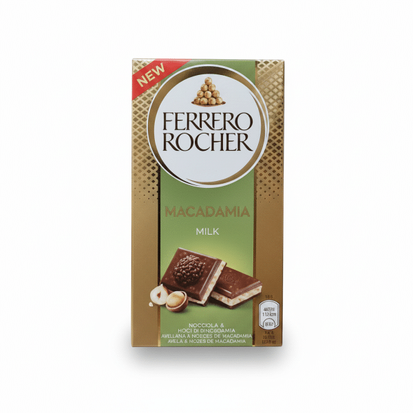 Ferrero Rocher Macadamia Milk Chocolate Bar 90g