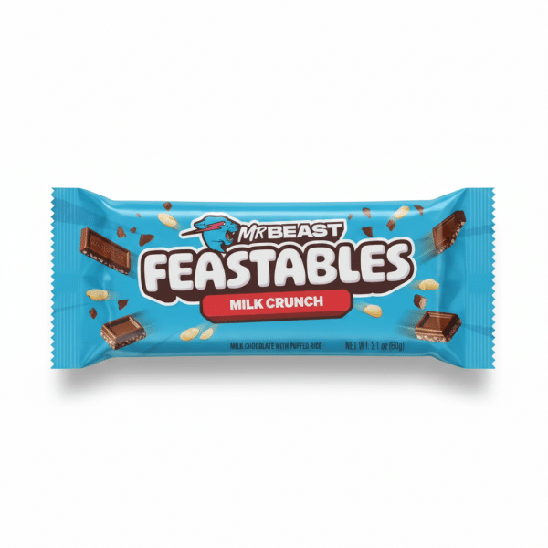 Mr Beast Feastables Milk Crunch Milk Chocolate with Puffed Rice 60g