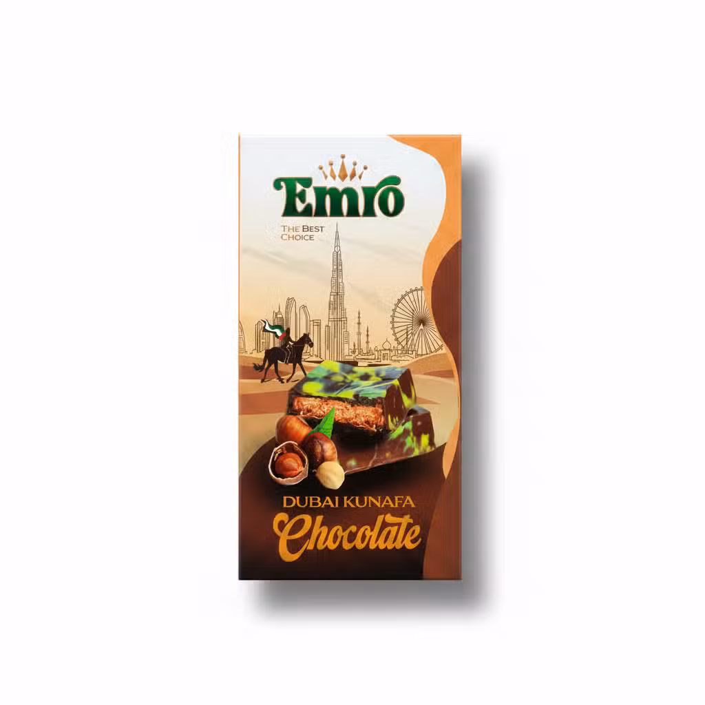 Emro Dubai Kunafa Chocolate 200gm Chocolate Bar