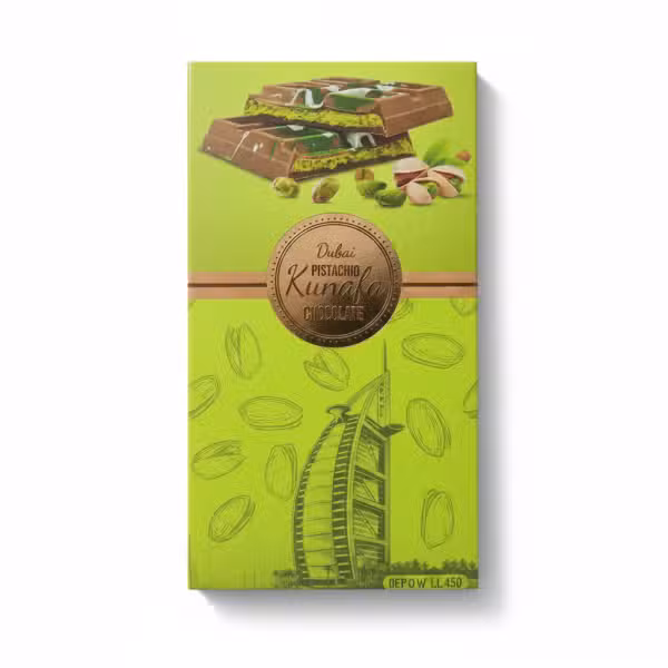 Dubai Pistachio Kunafa Chocolate Bar 150gm Pistachio Chocolate