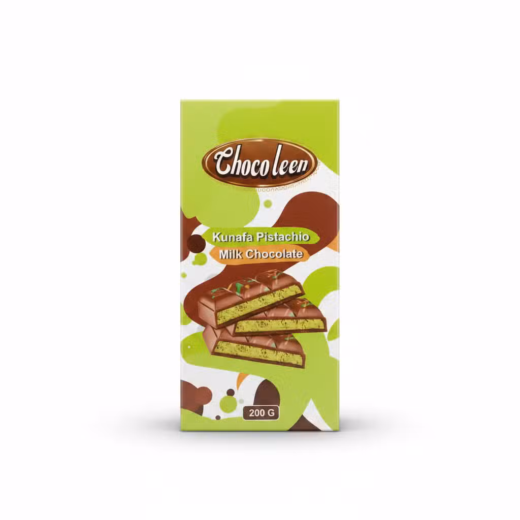 Chocoleen Kunafa Pistachio Milk Chocolate 200g